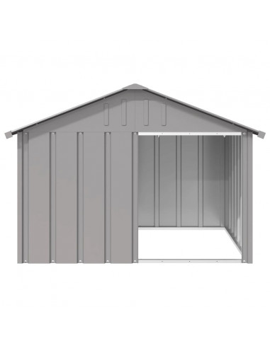 Casetta per Cani grigio 116,5x103x81,5 cm Acciaio Zincato