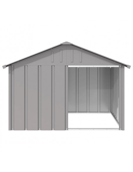Casetta per Cani grigio 116,5x103x81,5 cm Acciaio Zincato