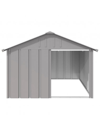 Casetta per Cani grigio 116,5x153x81,5 cm Acciaio Zincato