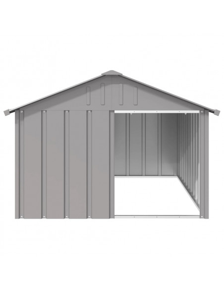 Casetta per Cani grigio 116,5x153x81,5 cm Acciaio Zincato