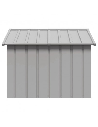 Casetta per Cani grigio 116,5x103x81,5 cm Acciaio Zincato
