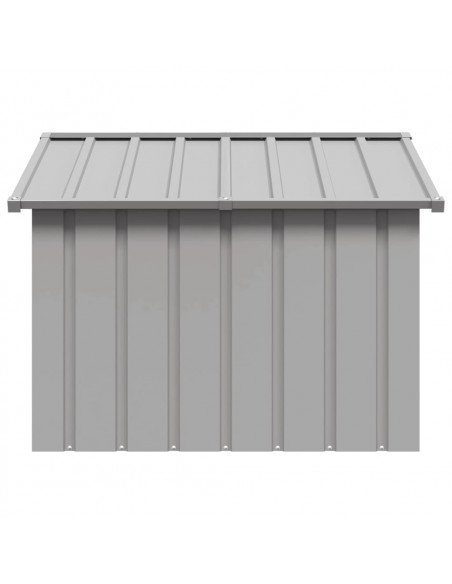 Casetta per Cani grigio 116,5x103x81,5 cm Acciaio Zincato