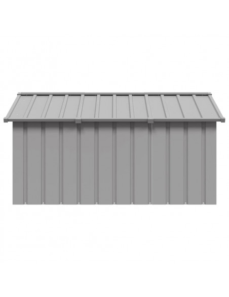 Casetta per Cani grigio 116,5x153x81,5 cm Acciaio Zincato
