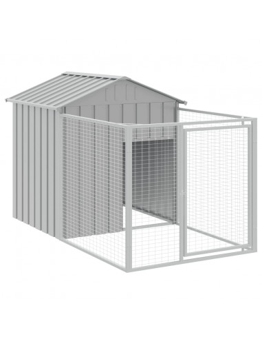 Casetta Cani Corsa Grigio Chiaro 117x201x123 cm Acciaio Zincato