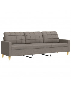 Set Divani 2 pz con Cuscini Decorativi Tortora in Tessuto