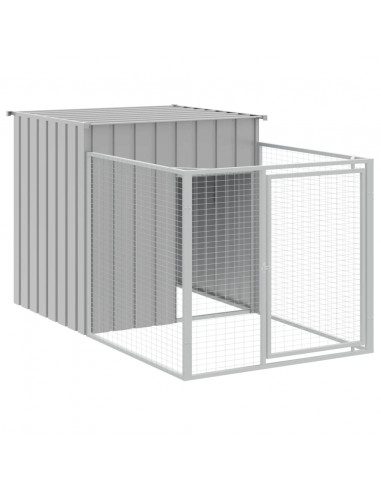 Casetta Cani Corsa Grigio Chiaro 110x201x110 cm Acciaio Zincato