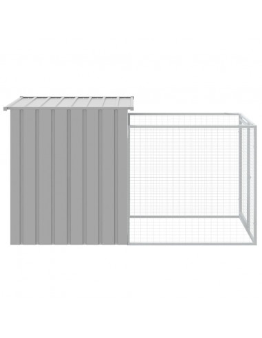 Casetta Cani Corsa Grigio Chiaro 110x201x110 cm Acciaio Zincato