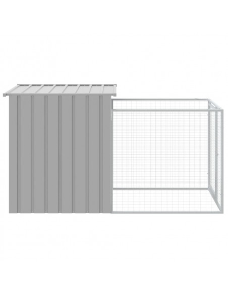 Casetta Cani Corsa Grigio Chiaro 110x201x110 cm Acciaio Zincato