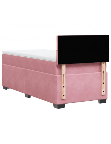 Giroletto a Molle con Materasso Rosa 100x200 cm in Velluto