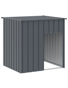 Casetta Cani con Tetto Antracite 110x103x109 cm Acciaio Zincato 2