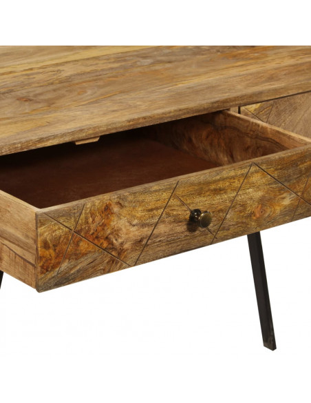 Scrivania con Cassetti in Legno Massello di Mango 110x50x76 cm