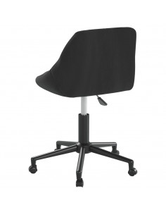 Sedia Girevole da Ufficio Nera in Velluto