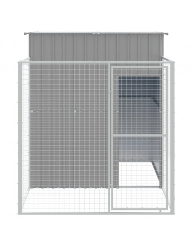 Casetta Cani Corsa Grigio Chiaro 165x251x181 cm Acciaio Zincato