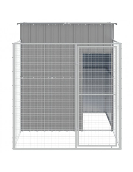 Casetta Cani Corsa Grigio Chiaro 165x251x181 cm Acciaio Zincato