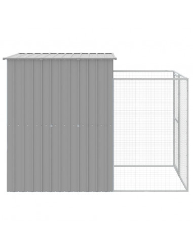Casetta Cani Corsa Grigio Chiaro 165x251x181 cm Acciaio Zincato