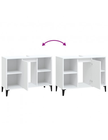 Mobile Lavabo Bianco 80x33x60 cm in Legno Multistrato