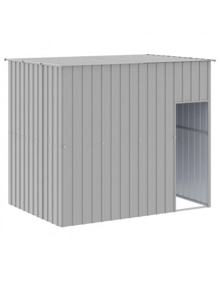 Casetta Cani Tetto Grigio Chiaro 214x153x181 cm Acciaio Zincato