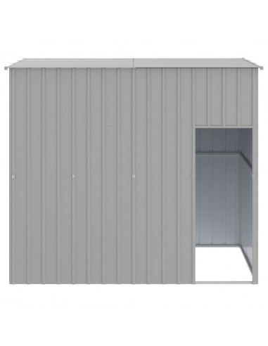 Casetta Cani Tetto Grigio Chiaro 214x153x181 cm Acciaio Zincato