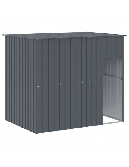Casetta Cani con Tetto Antracite 214x153x181 cm Acciaio Zincato