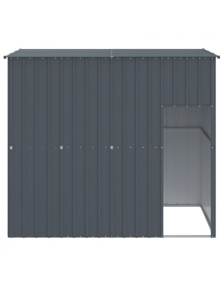 Casetta Cani con Tetto Antracite 214x153x181 cm Acciaio Zincato