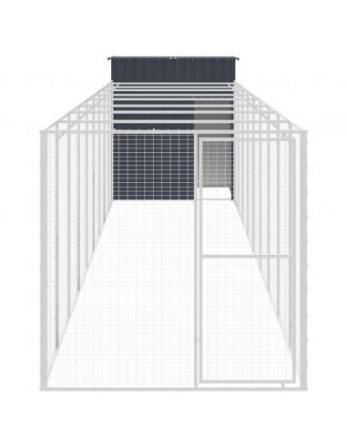 Casetta Cani con Corsa Antracite 165x1067x181cm Acciaio Zincato