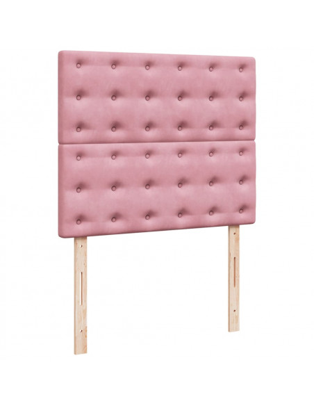 Giroletto a Molle con Materasso Rosa 120x190 cm in Velluto