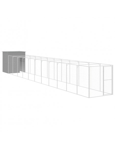 Casetta Cani Corsa Grigio Chiaro 165x1271x181cm Acciaio Zincato