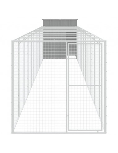 Casetta Cani Corsa Grigio Chiaro 165x1271x181cm Acciaio Zincato
