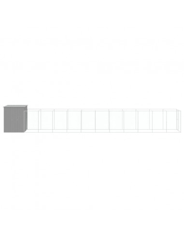 Casetta Cani Corsa Grigio Chiaro 165x1271x181cm Acciaio Zincato