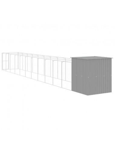 Casetta Cani Corsa Grigio Chiaro 165x1271x181cm Acciaio Zincato