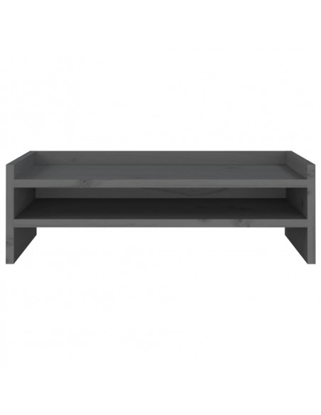 Supporto per Monitor Grigio 50x24x16 cm Legno Massello di Pino