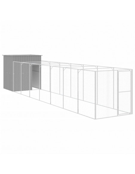Casetta Cani Corsa Grigio Chiaro 165x863x181 cm Acciaio Zincato