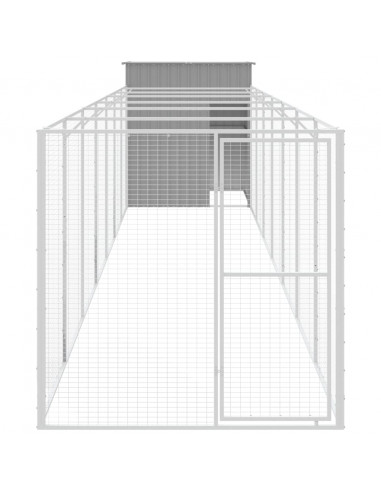 Casetta Cani Corsa Grigio Chiaro 165x863x181 cm Acciaio Zincato