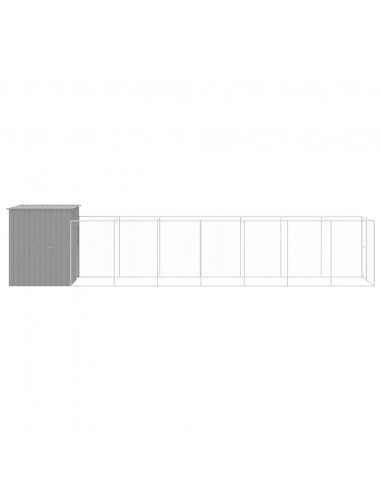 Casetta Cani Corsa Grigio Chiaro 165x863x181 cm Acciaio Zincato