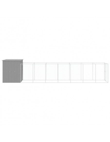 Casetta Cani Corsa Grigio Chiaro 165x863x181 cm Acciaio Zincato