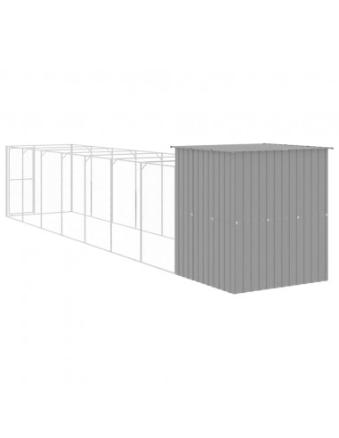 Casetta Cani Corsa Grigio Chiaro 165x863x181 cm Acciaio Zincato