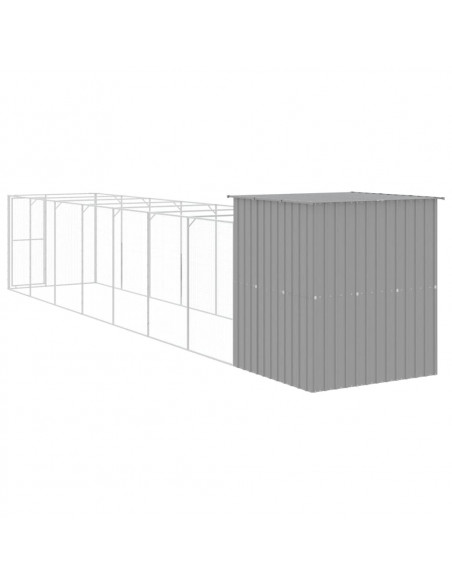 Casetta Cani Corsa Grigio Chiaro 165x863x181 cm Acciaio Zincato
