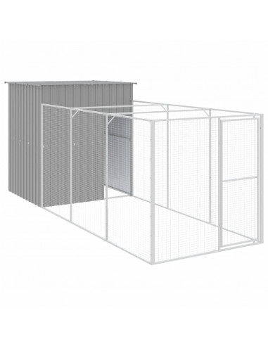 Casetta Cani Corsa Grigio Chiaro 165x455x181 cm Acciaio Zincato