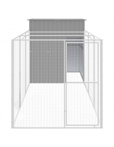 Casetta Cani Corsa Grigio Chiaro 165x455x181 cm Acciaio Zincato