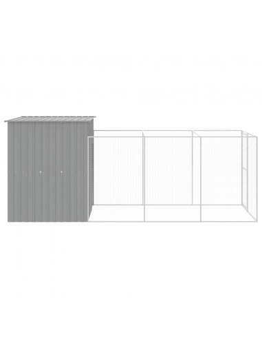 Casetta Cani Corsa Grigio Chiaro 165x455x181 cm Acciaio Zincato