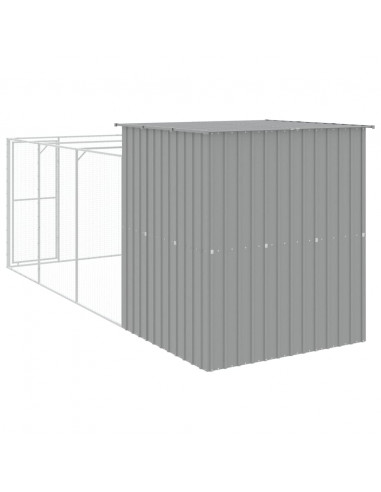 Casetta Cani Corsa Grigio Chiaro 165x455x181 cm Acciaio Zincato