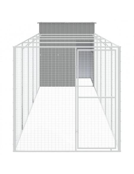 Casetta Cani Corsa Grigio Chiaro 165x659x181 cm Acciaio Zincato