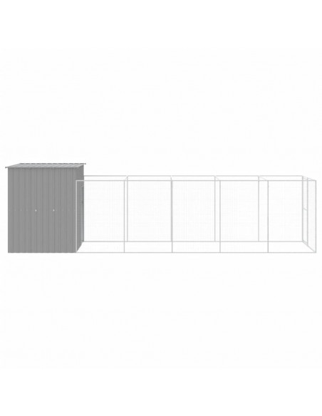 Casetta Cani Corsa Grigio Chiaro 165x659x181 cm Acciaio Zincato