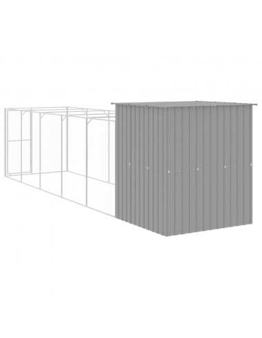 Casetta Cani Corsa Grigio Chiaro 165x659x181 cm Acciaio Zincato