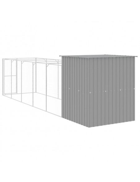 Casetta Cani Corsa Grigio Chiaro 165x659x181 cm Acciaio Zincato