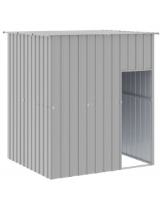 Casetta Cani Tetto Grigio Chiaro 165x153x181 cm Acciaio Zincato 2