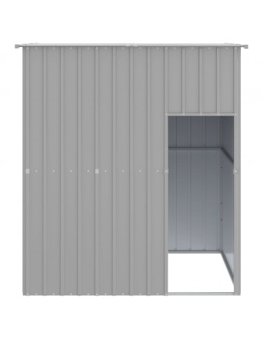 Casetta Cani Tetto Grigio Chiaro 165x153x181 cm Acciaio Zincato