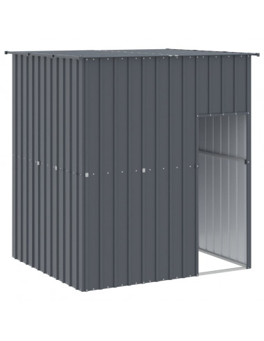 Casetta Cani con Tetto Antracite 165x153x181 cm Acciaio Zincato