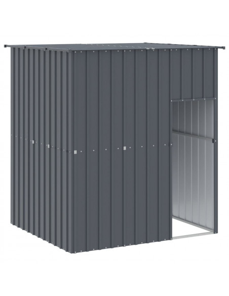 Casetta Cani con Tetto Antracite 165x153x181 cm Acciaio Zincato