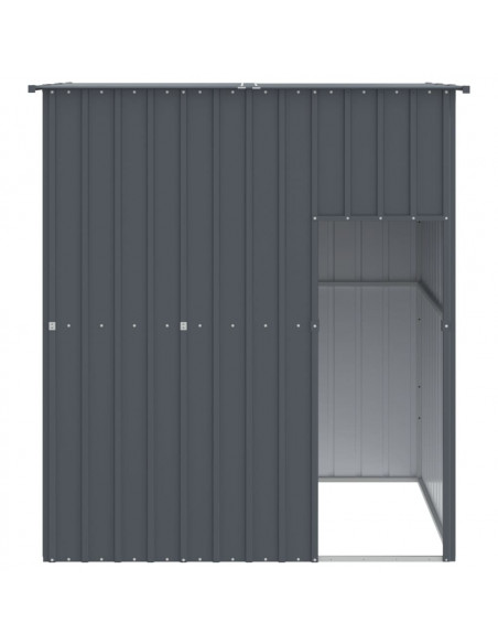 Casetta Cani con Tetto Antracite 165x153x181 cm Acciaio Zincato
